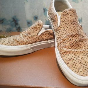 Vans-Cork slip on women sz 8/mens 6.5